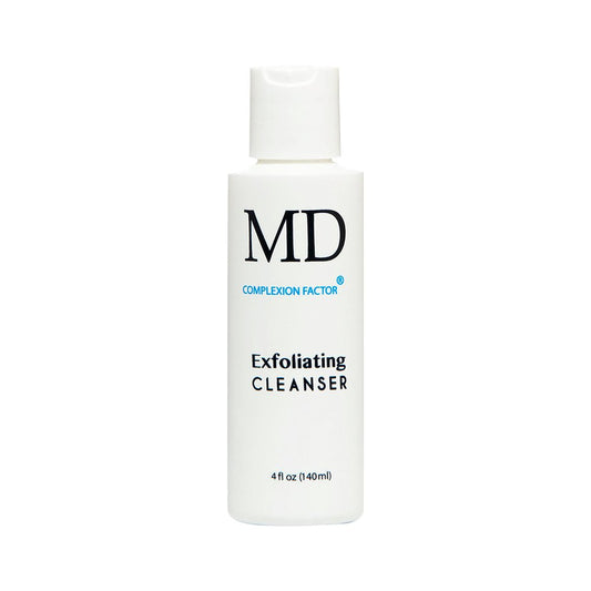 MD Complexion Factor Exfoliating Cleanser (4fl oz) Exfoliating Facial Cleanser with Benzoyl Peroxide - Gentle Face Exfoliator & Cleanser for Deep Pore Cleansing & Removing Acne - Skin-friendly Formula