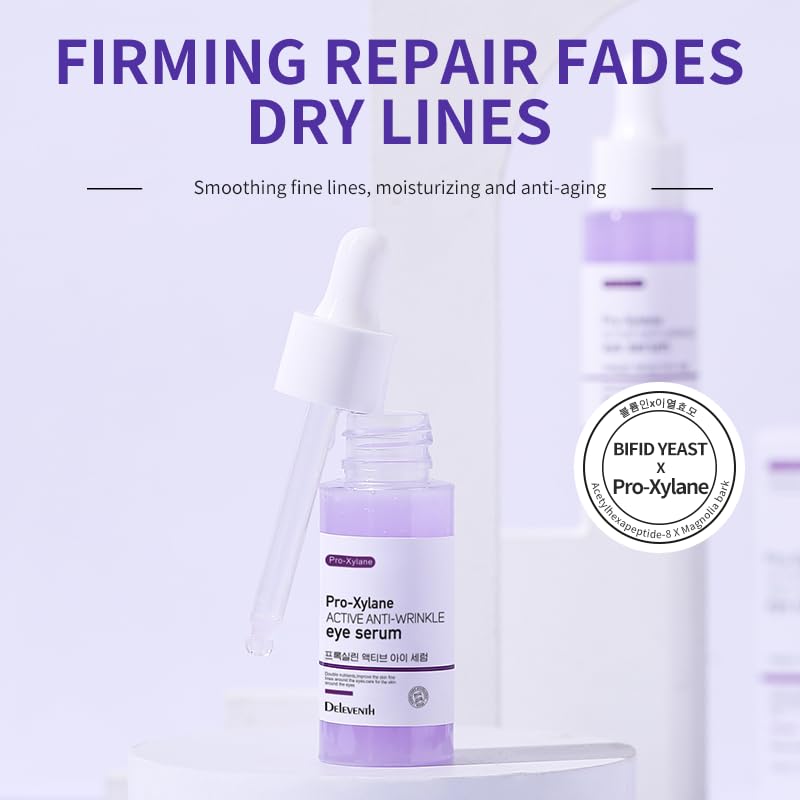 DEleventh Korean Brand Pro-Xilane Active Anti-Wrinkle Eye Serum 30ml / Anti-Aging, Reduces Puffiness, Dark Circles, & Firms Skin, Hydrating, Brightening, and Revitalizing Formula for Youthful Eyes