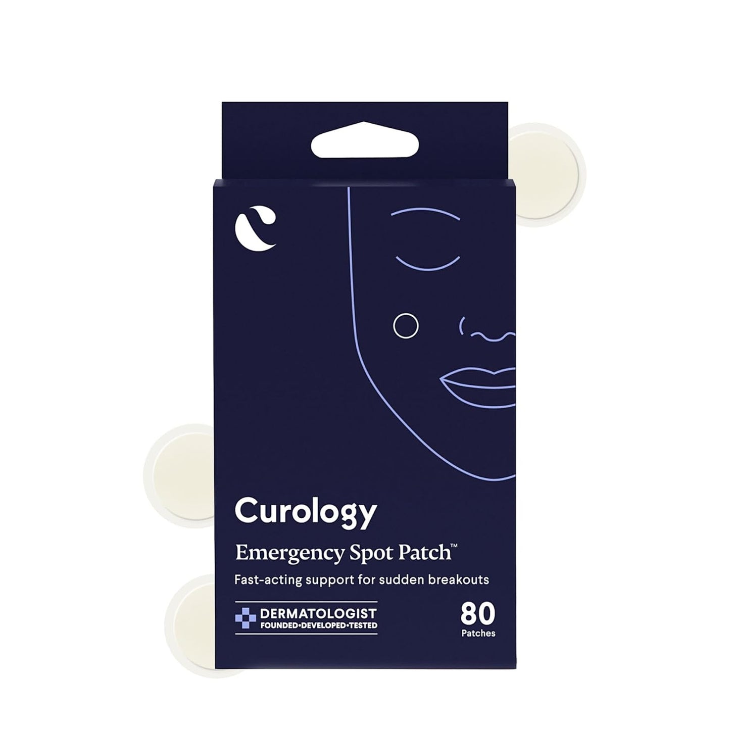 Curology Emergency Spot Pimple Patches for Face, Hydrocolloid Pimple Patches Fast-Acting, 80 Count