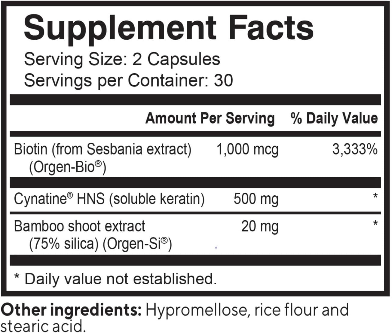 NatureCity True-HNS Hair Nails and Skin Cynatine Keratin and Plant Based Biotin Vitamin Supplement | Fuller and Stronger Hair and Nails | Non GMO | 60 Veggie Capsules