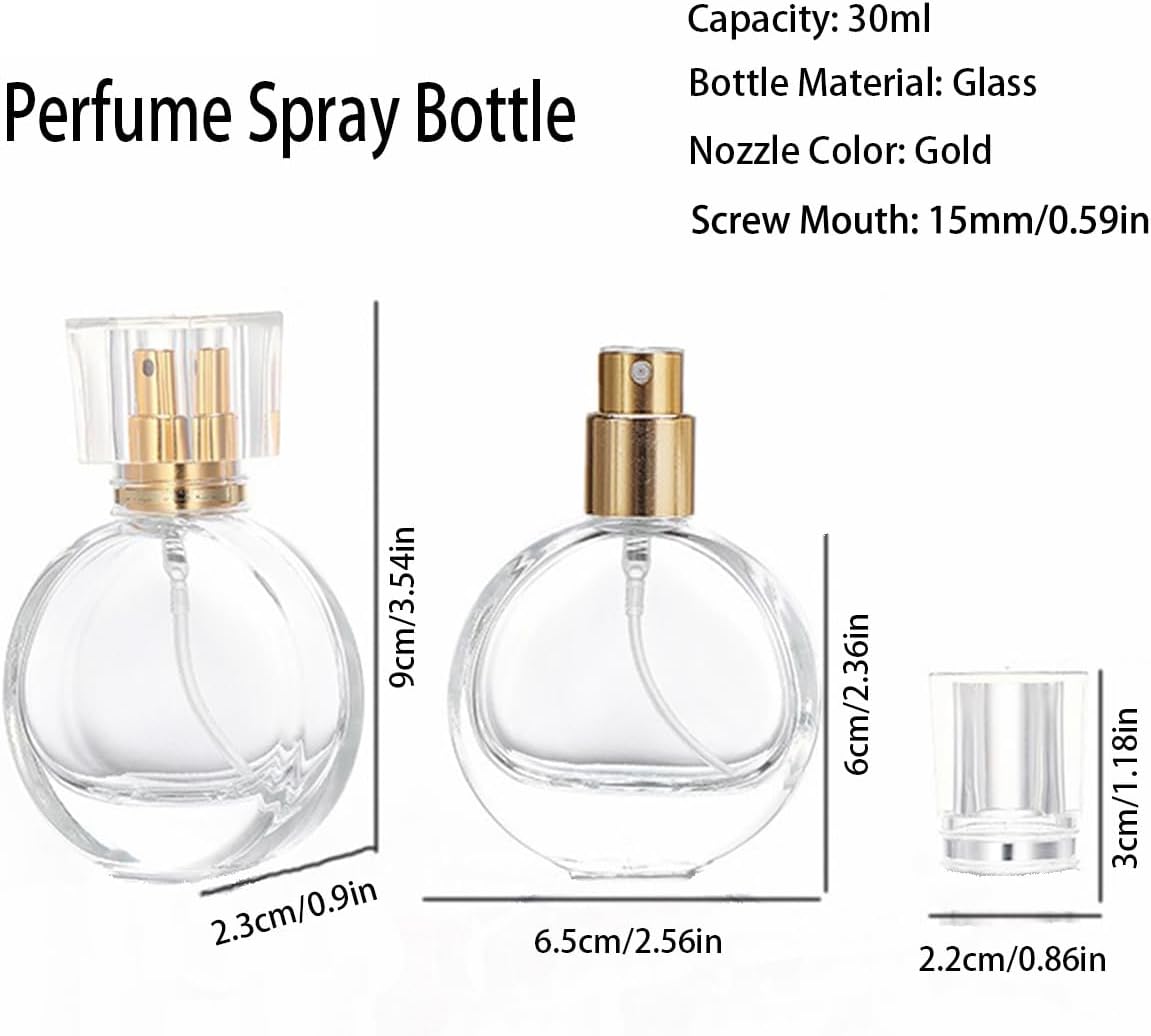 3 Pcs Perfume Bottle Atomizers,1 oz Refillable Fine Mist Sprayer Empty Fragrance Bottles Portable Travel Perfume Dispenser Containers for Essential Oil perfumery(30ml)