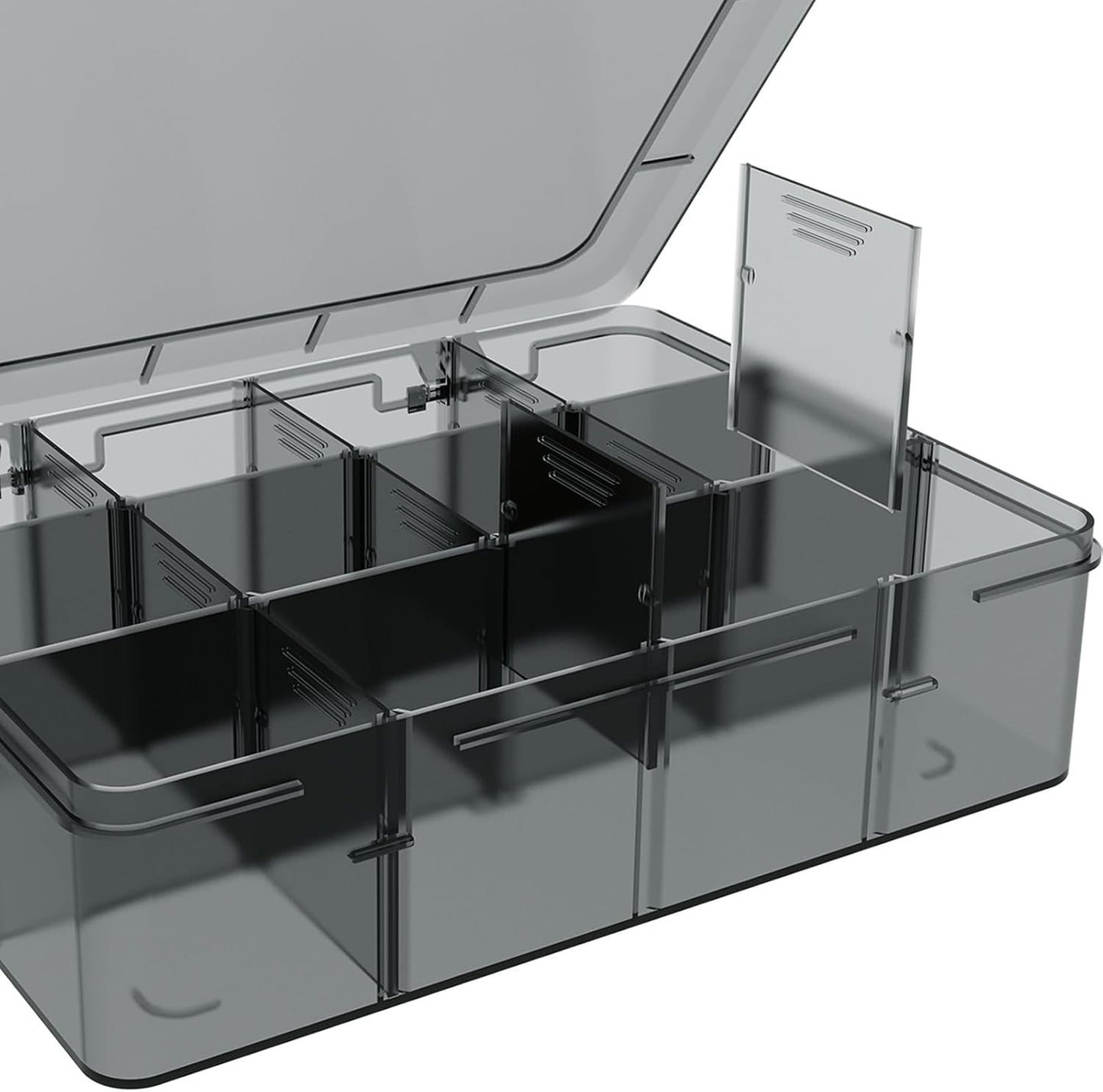 Plastic Organizer Tackle Box, Large 12 Grids Clear Bead Organizer Compartment Box with Removable Dividers for Snackle box,Parts, Earring Container Tool Fishing Hook Hair Accessories