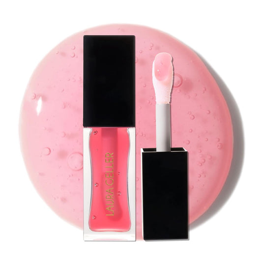 LAURA GELLER NEW YORK Fine Shine Glossy Lip Oil, Sweet Pink - Hydrating Squalane - Sheer Pink Lip Gloss