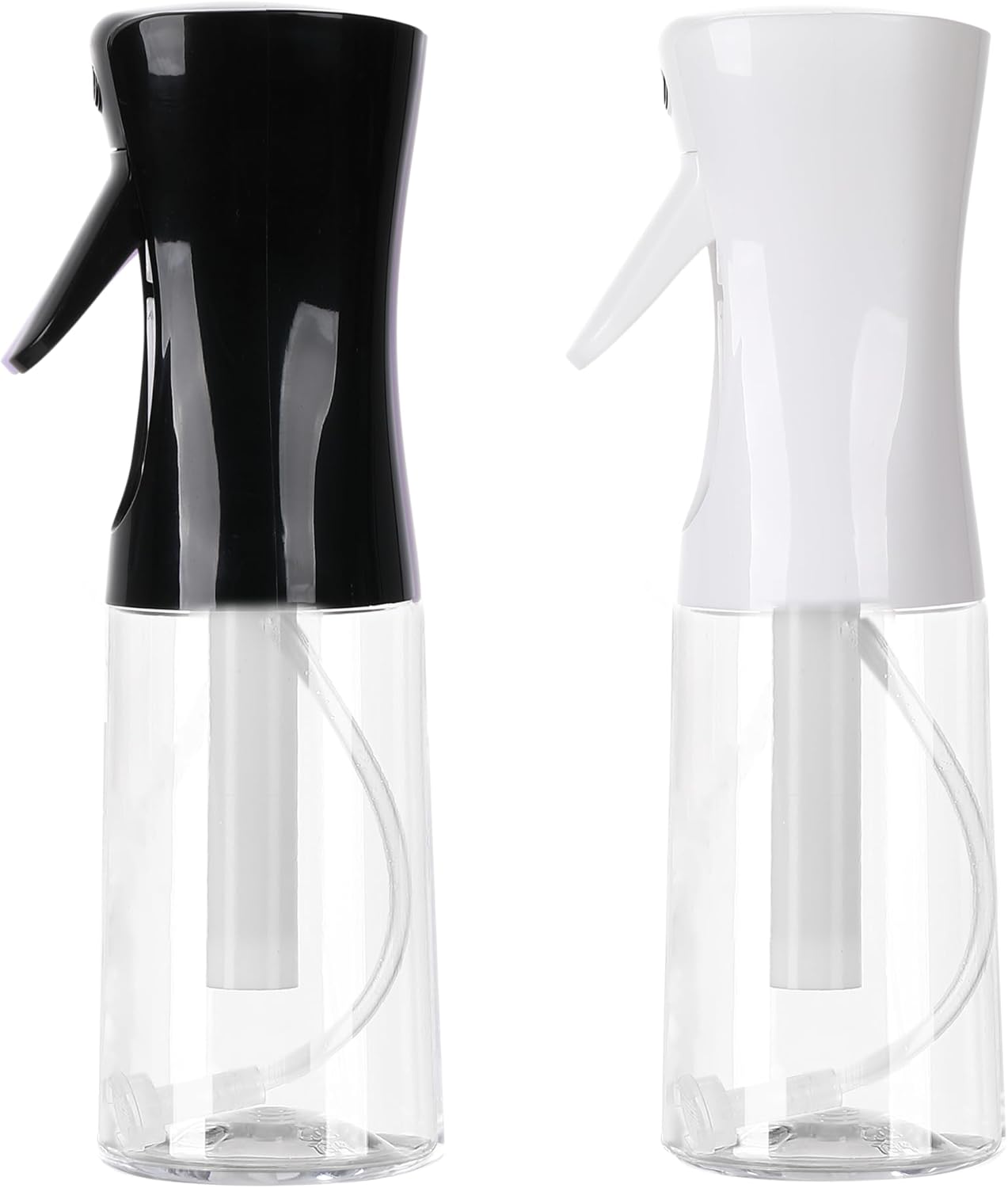 Spray Bottles For Hair, continuous spray bottle (200ml/6.8oz 2Pack) used for hair design, plants, cleaning, hair care and skin care, etc. – empty, reusable (Black&White)
