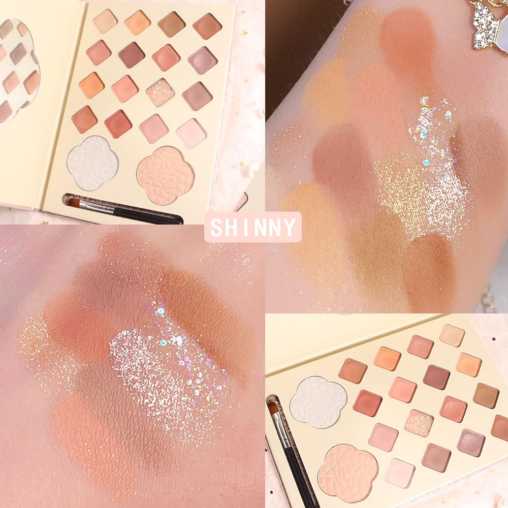 18 Girds Colorful Matte Shimmer Eyeshadow Palette for Eye Makeup,High Pigmented Eye Shadow Primers Powder Palet de sombras de ojos