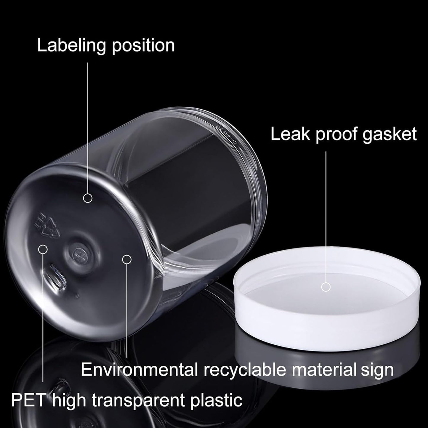 SATINIOR 36 Pieces 4 oz Plastic Jars with Lids Wide Mouth Airtight Reusable Container Acrylic Cosmetic Small Jars for Lotions Ointments Travel Toiletries Creams Make up Storage(White)