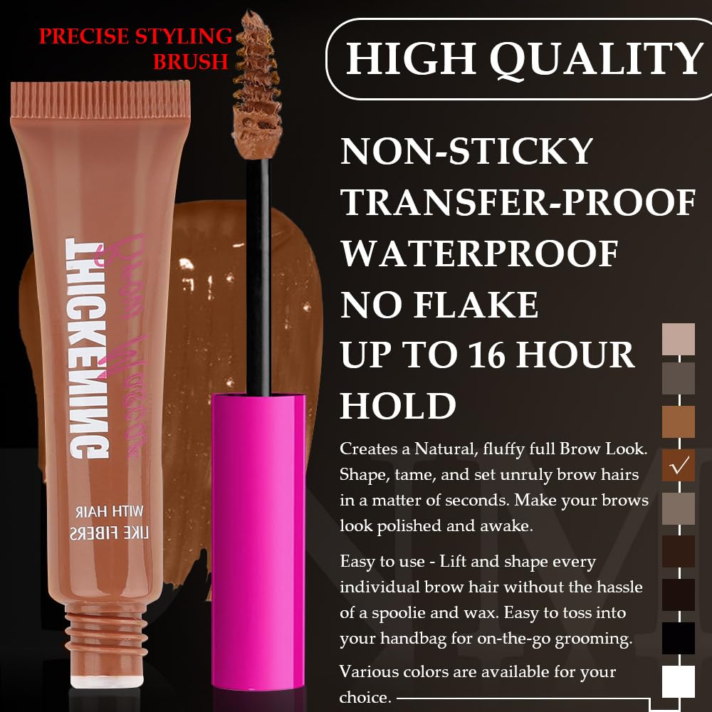 Kaely Thickening Brow Mascara,Tinted Eyebrow Gel Waterproof,Eyebrow Color Makeup,Brow Fast Sculpt,Vegan,Cruelty Free,maquillaje gel para cejas a prueba de agua,04 Rich Auburn