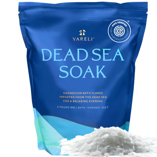 Magnesium Flakes, 5lb, Dead Sea Bath and Foot Soak, Alternative to Epsom Salt with Over 250,000mg of Magnesium Chloride Per Bag