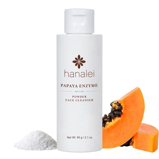 Hanalei Papaya Powder Face Cleanser - Gentle Daily Exfoliating Wash, Hydrating Non-Stripping Formula for All Skin Types - Travel-Friendly - Cruelty-Free & Paraben-Free, 60g