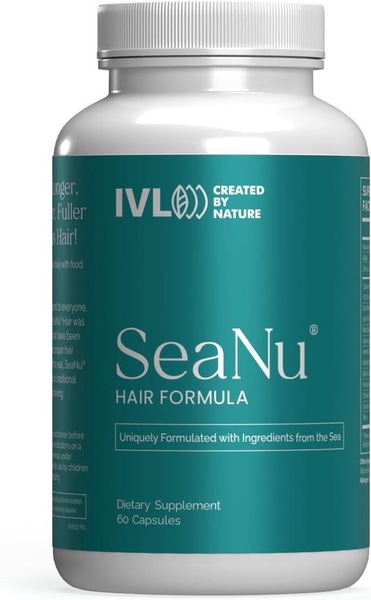 IVL - SeaNu Hair Vitamins Supplements - Hair Strength, Strand Thickness, Hair Growth - with Biotin, Vitamin B3, Zinc, Saw Palmetto Berry Extract, Green Lipped Mussel - Vitamin Hair Growth (1 Pack)