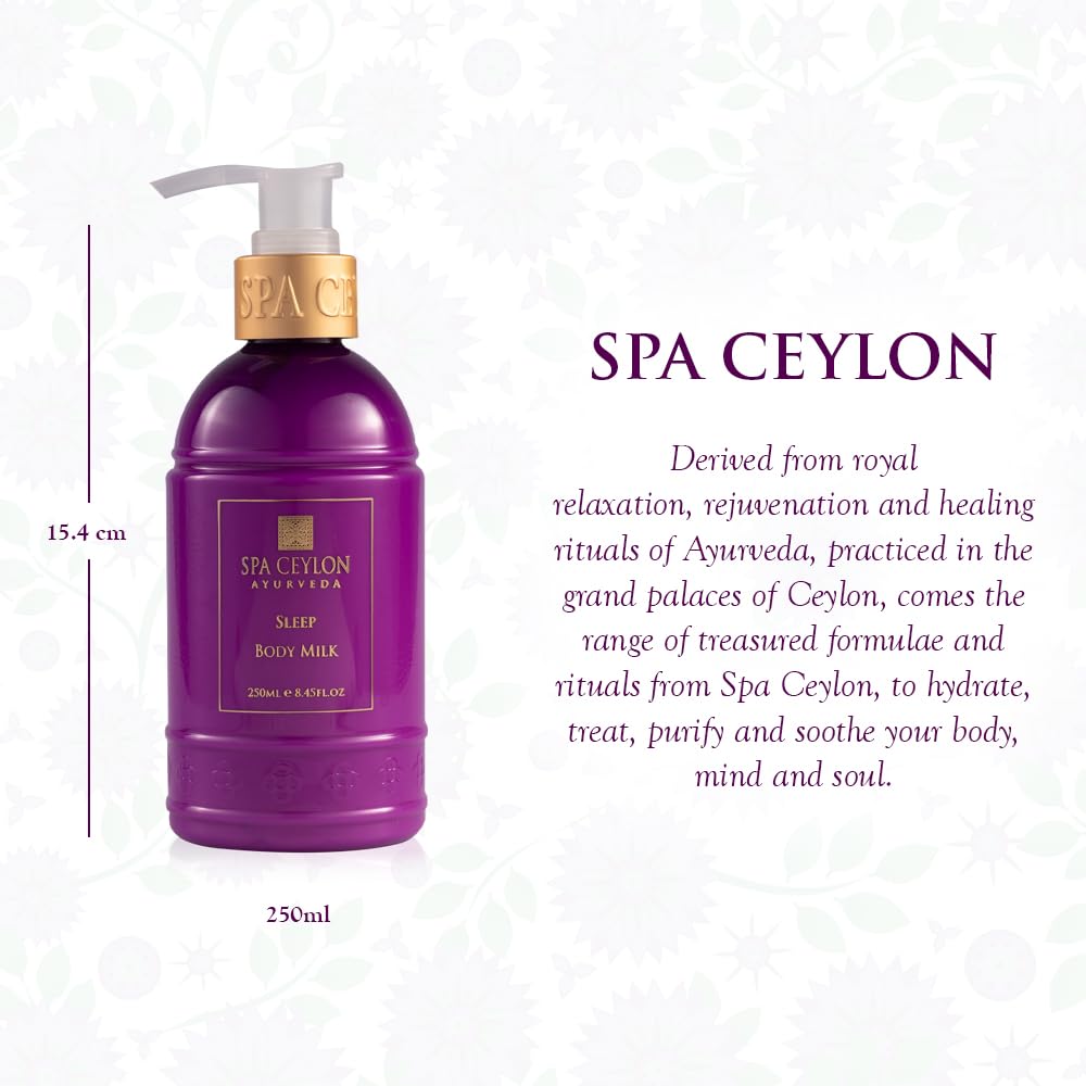SPA CEYLON SLEEP Body Milk | Pure Lavender & Luxurious Fragrance | Nourishes & Treats Dryness | Suitable for all skin types