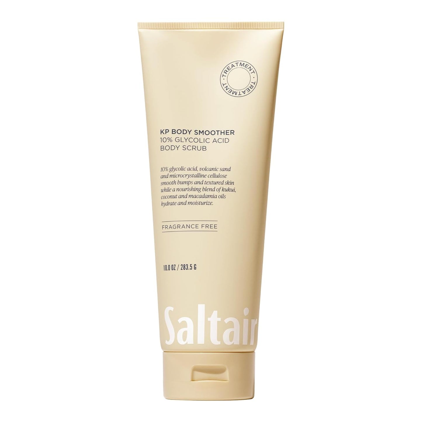 Saltair KP Body Scrub. 10% Glycolic Acid Treatment with Volcanic Sand and Plant Moisturizers. Fragrance-Free Physical Chemical Exfoliator. Exfoliating Body Scrubber for Rough Bumpy Skin, 10oz.