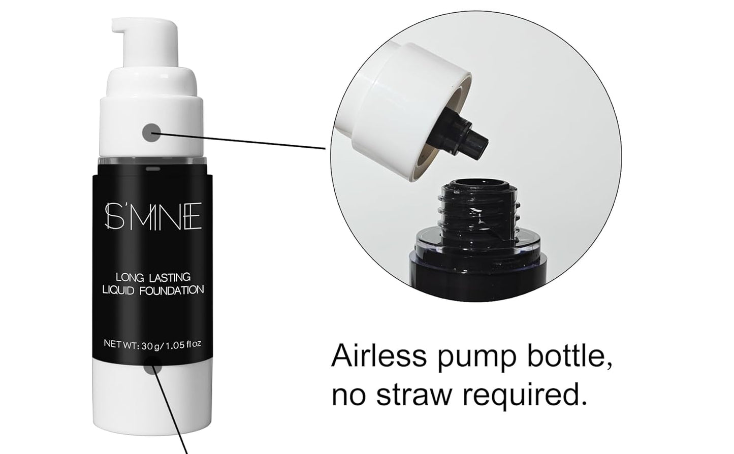 IS'MINE Black Liquid Foundation Makeup, Matte Flawless Finish Foundation, Vegan & Cruelty-Free (1.05 Fl Oz, 042)