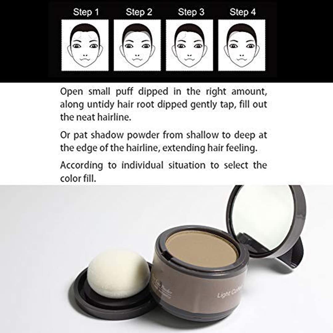 Hairline Powder (Light Blonde) Hair Dye, Instantly Color Shadow Cover for Gray Roots, Touch-Up for Thin Hair 4g