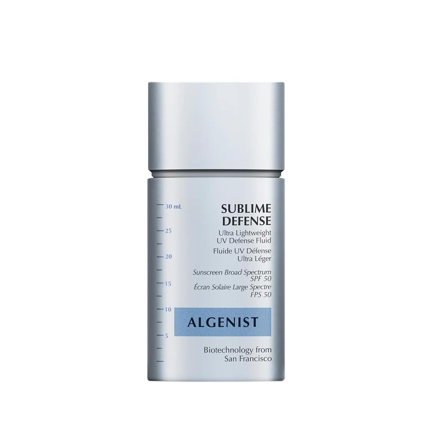 Algenist Sublime Defense Ultra Lightweight UV Defense Fluid SPF50 - Sheer, Oil-Free Face Sunscreen with Vitamin E, Echinacea & Green Tea - Non-Comedogenic & Hypoallergenic Skincare (30ml / 1oz)