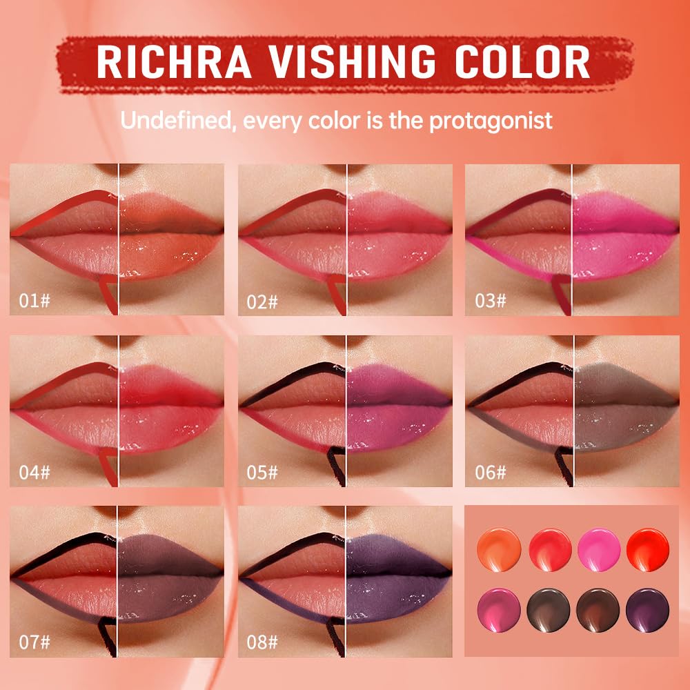 Vibrant Red Coral Peel Off Lip Gloss Masque,Lip Stain Peel Off Tattoo-Peel Off Lip TintandLip Oil 2-in-1Long Lasting Waterproof Transfer-proof Lip Mask Lip Gloss Peel Off Lip Liner,for All SkinType04#