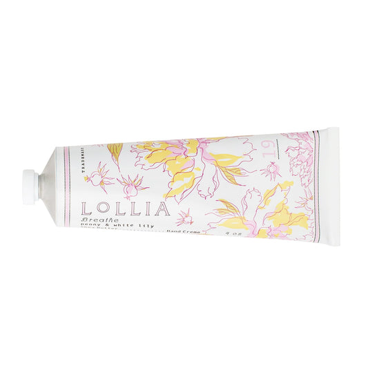 LOLLIA Breathe Handcreme, 4 oz, Scented Hand Cream for Women, Moisturizing Lotion for Dry Hands with Shea Butter & Cocoa Butter, Quick Absorbing Skin Care