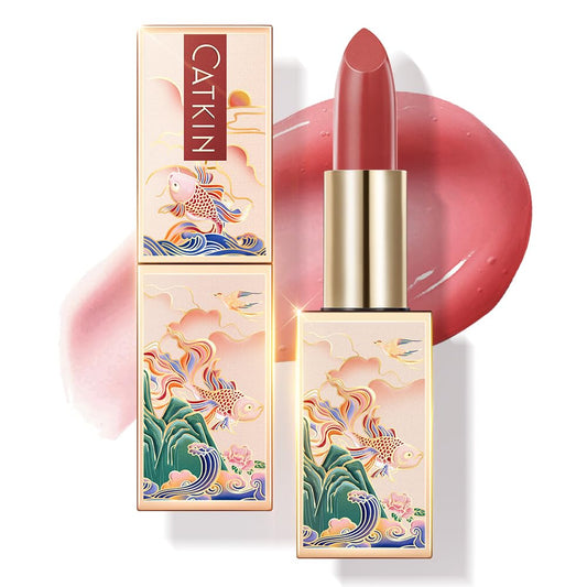 CATKIN Lip Balm Color Tinted Lip Stain Ultra Hydrating Moistrurizer Chapstick with Vitamin E Nourishing For Cracked & Dry Lips 0.12 oz C06 Camellia
