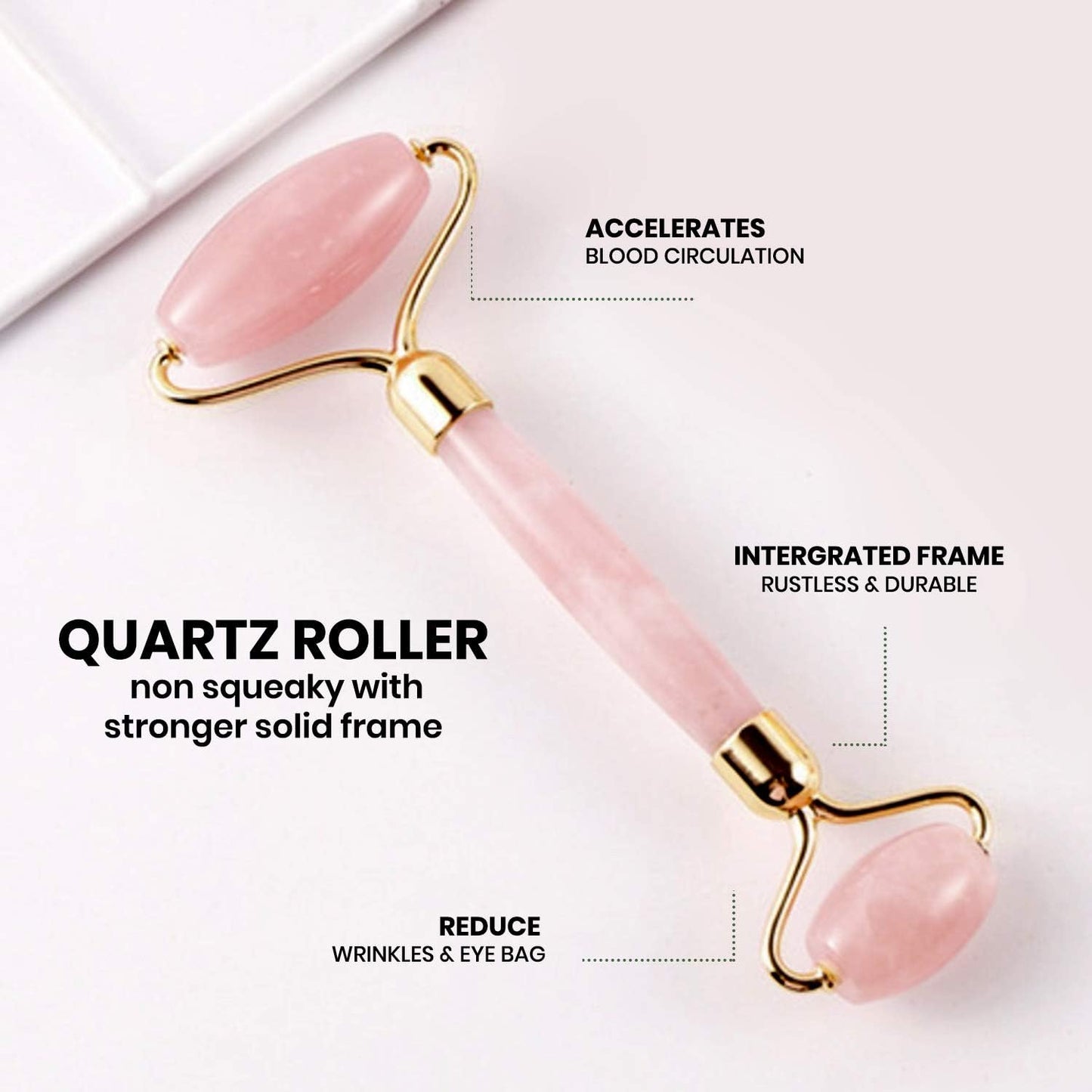 Gua Sha Facial Tools & Face Roller by ROSELYNBOUTIQUE Original Face Massager for Puffiness Wrinkless Skin Care Routine - Self Care Gift for Men Women (Pink)