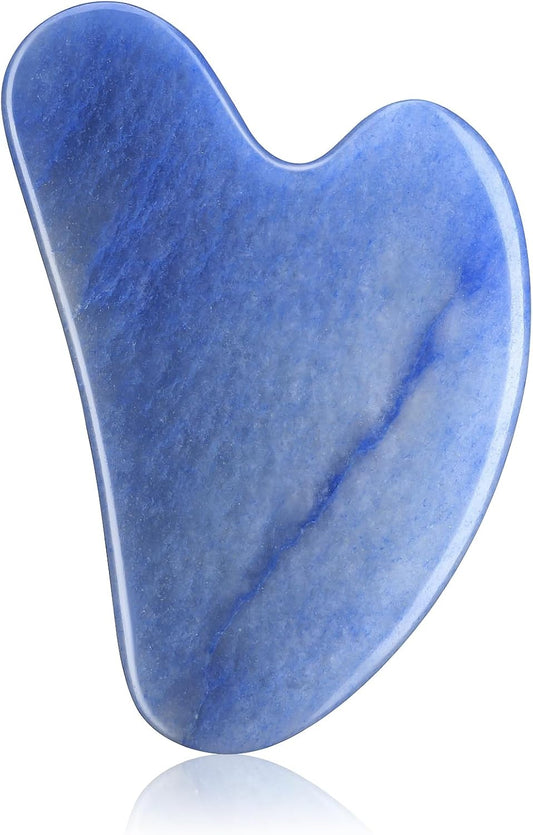 Gua Sha Facial Tools Guasha Tool Gua Sha Jade Stone for Face Skincare Facial Body Tensions Reduce Puffiness Festive Gifts Blue