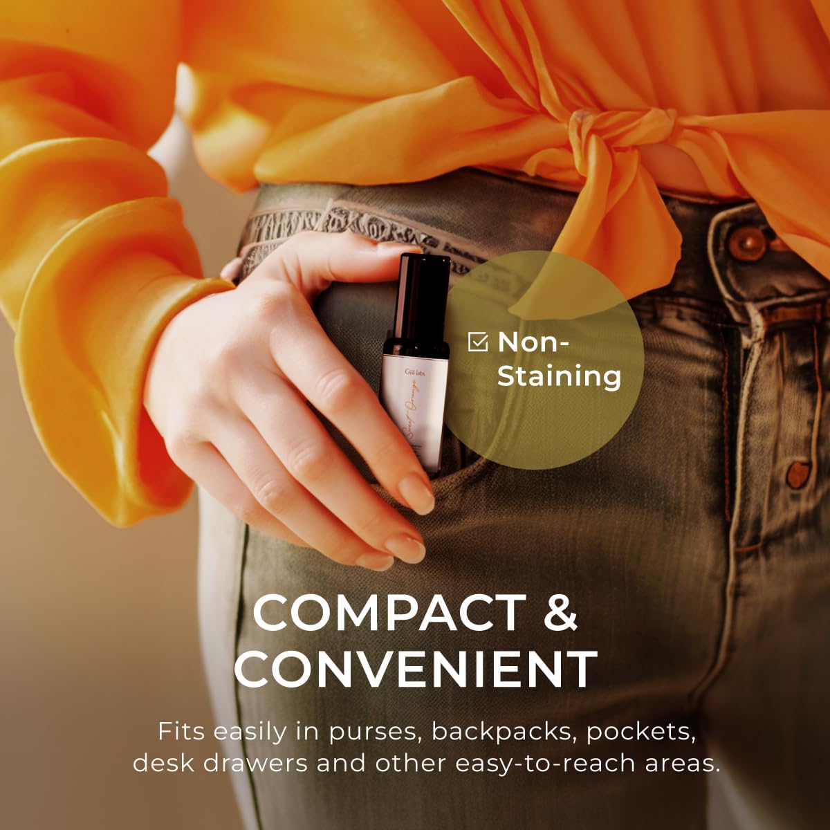 Gya Labs Sweet Orange Essential Oil Roll On For Instant Revitalization & Joyful Well-Being - 100% Pure Natural Uplifting Citrus Leak-Proof Travel Size Roller, Pre-Diluted With Carrier Oil - 0.34 fl oz