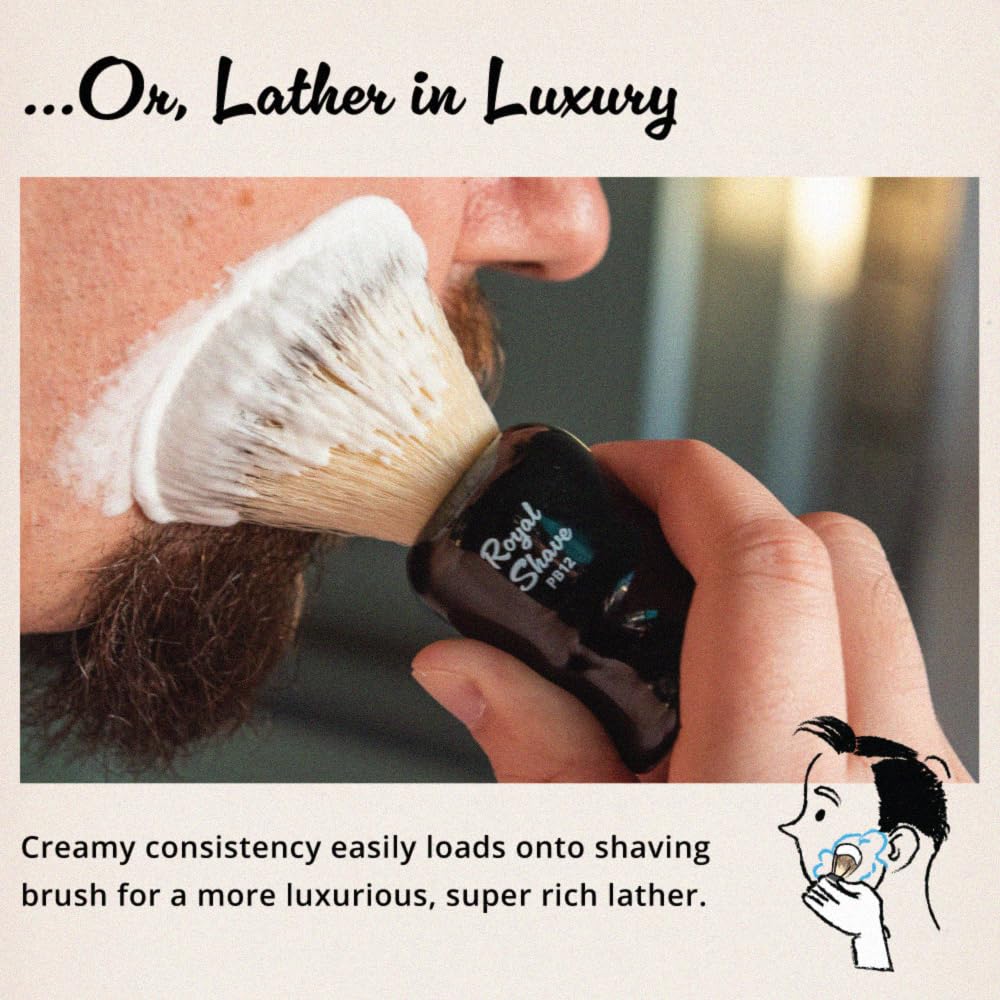 Luxury Shaving Cream for Men by Royal Shave, Rich, Soothing, Moisturizing, Hydrating & Nourishing Cream for Smooth, Close Shave (Made in UK) Bergamot