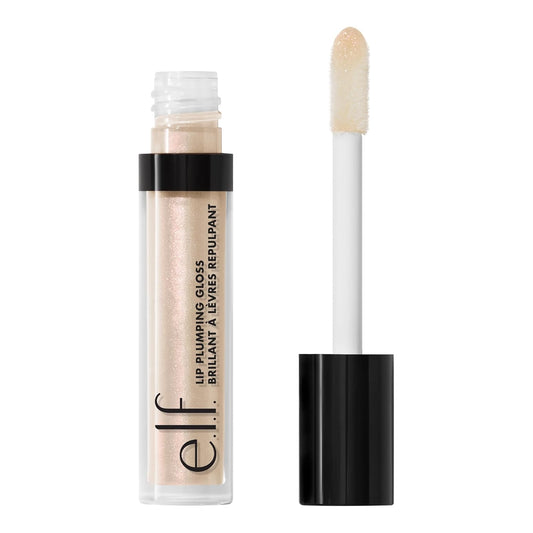 e.l.f. Lip Plumping Gloss, High-Shine Sheer Color, Hydrates & Creates Fuller Lips With Vitamin E, Vegan & Cruelty-Free, Pink Sugar, 0.1 Fl Oz
