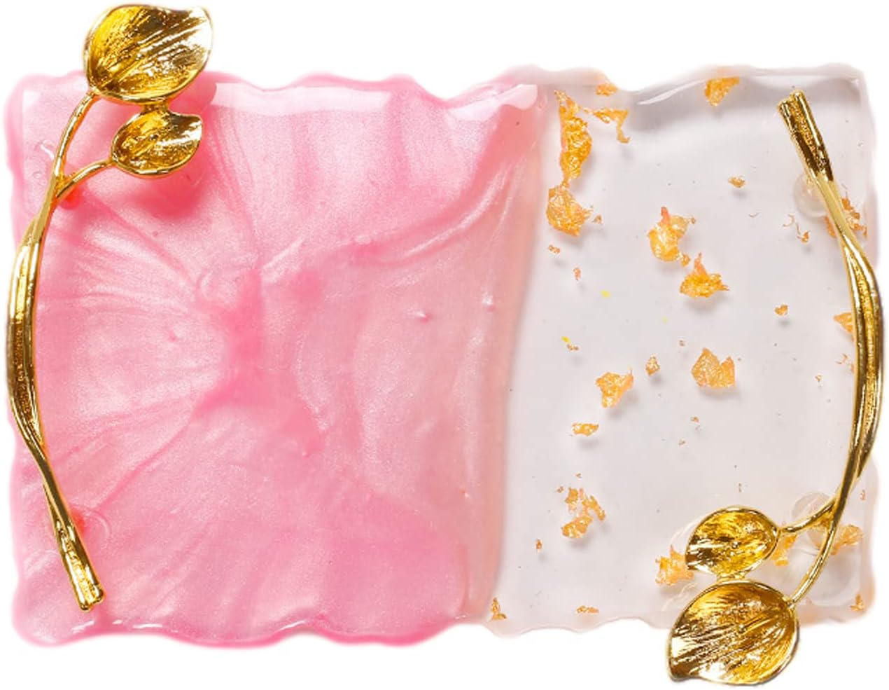 2023 Retro Nail Art Palette, Nail Painting Mixed Color Palette with Leaves Handle, Nail Holder Gel Color Makeup Display Board Pallet (Pink)