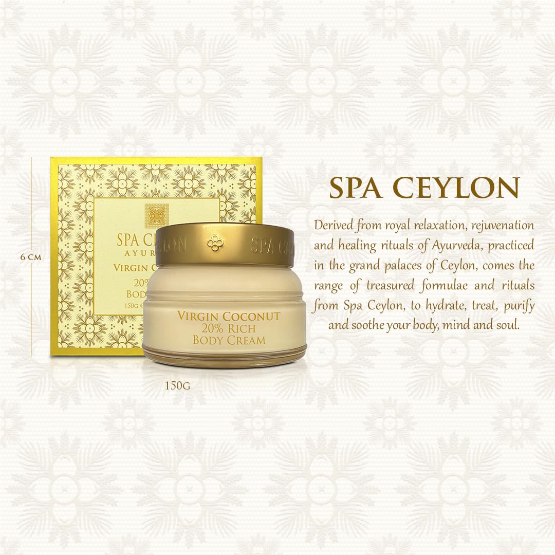 SPA CEYLON Virgin Coconut 20% Rich Body Cream | Hydrating | Suitable for all skin types