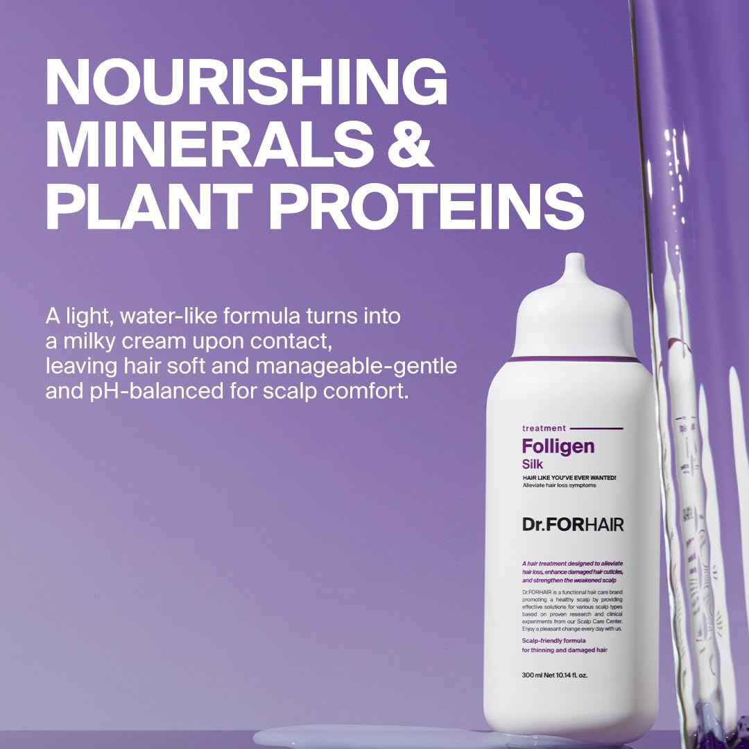 DR.FORHAIR Folligen Silk Treatment 300 ml/10.14 fl. oz. | Damaged Scalp and Hair Care | Nourishing Gentle Treatment | Hair Strengthening | Hypoallergenic