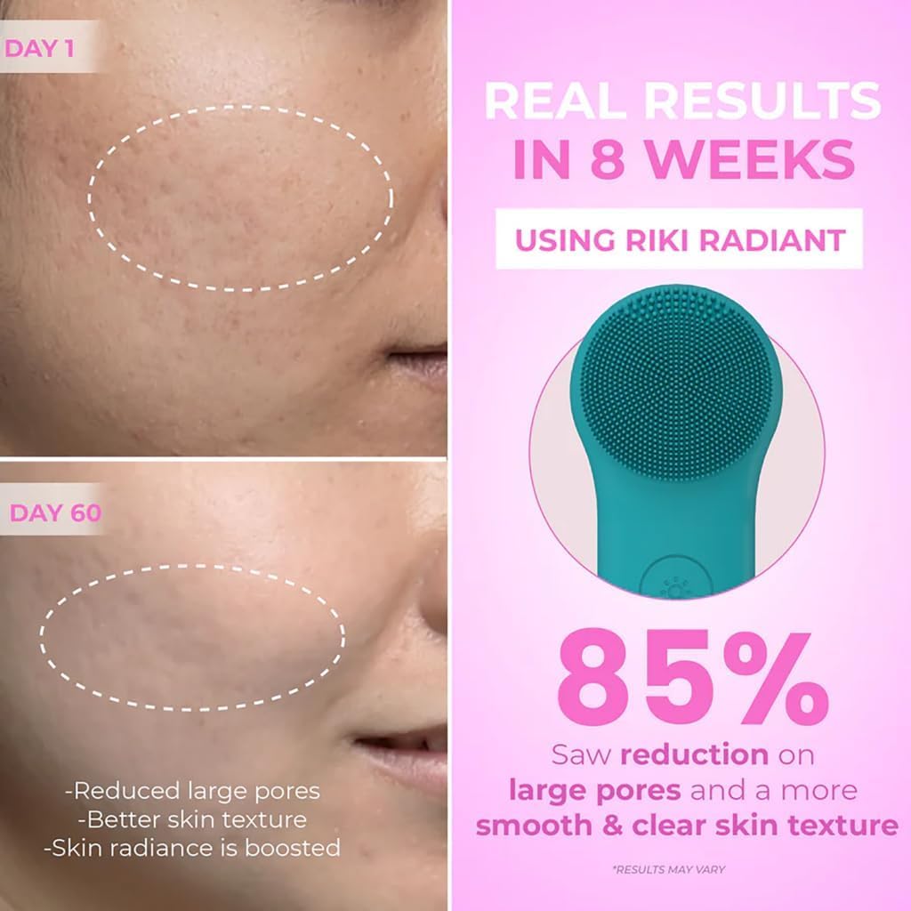 Electric Silicone Face Scrubber - 2-in-1 Facial Rotating Vibrating Exfoliating Brush - Waterproof & Portable, Rechargeable, for Cleaning, Exfoliation, Massage, Suitable for Men & Women