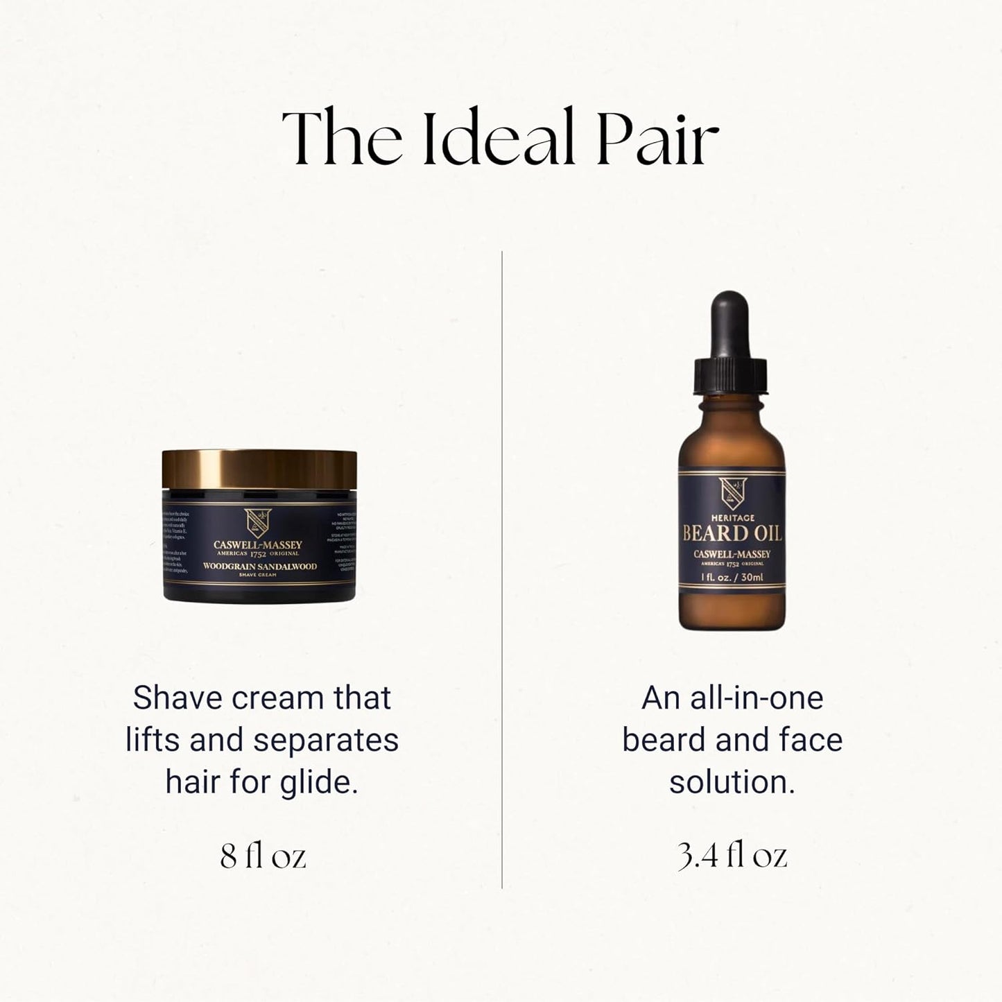 Caswell-Massey Heritage Almond Shave Cream, Natural Men’s Shaving Cream for Smooth Beard Shaving, Soothing for Sensitive Skin, USA Made, 8 Fl Oz