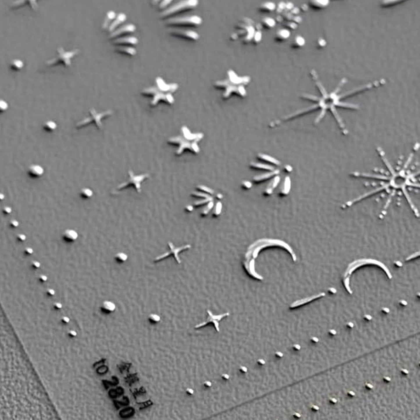 Moon Star 3D Silver Nail Stickers - Luxury Nail Art Design for Women & Girls - DIY Manicure Decoration