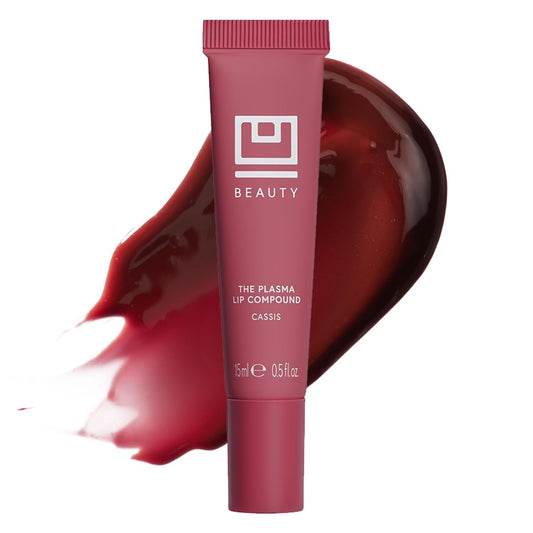 U Beauty The PLASMA Tinted Lip Compound Anti-Wrinkle & Anti-Aging Treatment - Shimmery Plumping Lip Gloss with Hyaluronic Acid, Shea Butter, Salicylic Acid & Peptides to Deeply Hydrate,Cassis - 15 mL