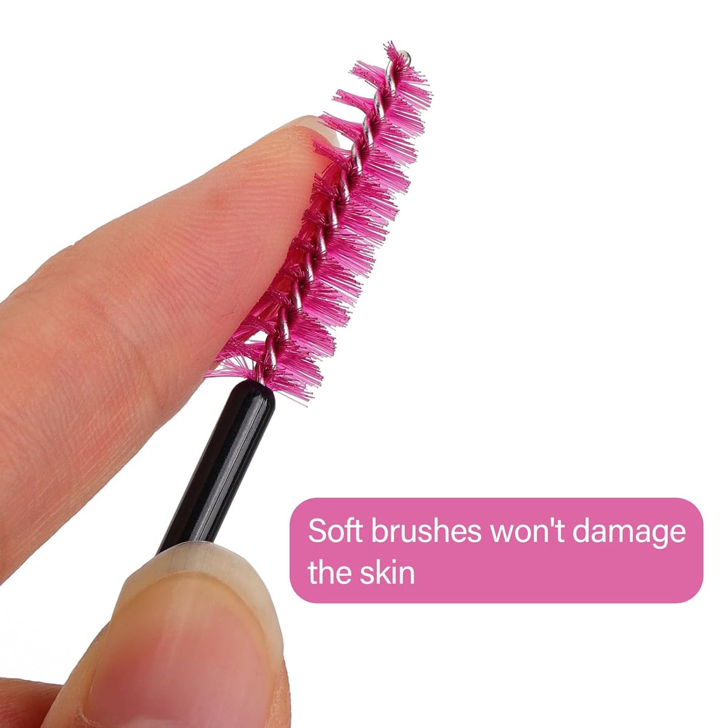 1000 Disposable Mascara Wands Eyelash Brushes Spoolies for Eyebrow Eye Lash Extension Black and Rose Red