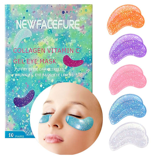 Under Eye Patches for Puffy eyes, 10Pairs eye gel pads for Dark Circles and Puffiness, Hyaluronic Acid Eye Pads for Wrinkles Anti Aging Eye Bags Moisturizing, Natural Plants vitamin C Gifts for Women