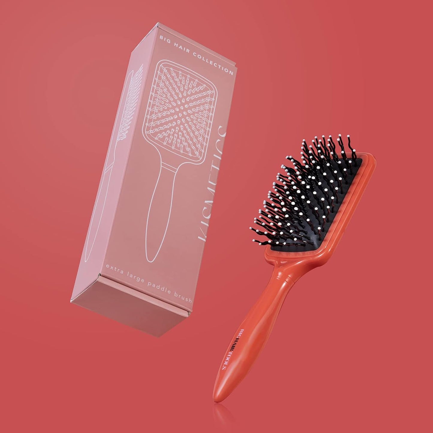 Big Hair Tools, Extra Large Paddle Brush, Cushion Hair Brush, Wavy Pins Reduce Knots and Tangles for Curly, Wavy, Long, Thick Hair