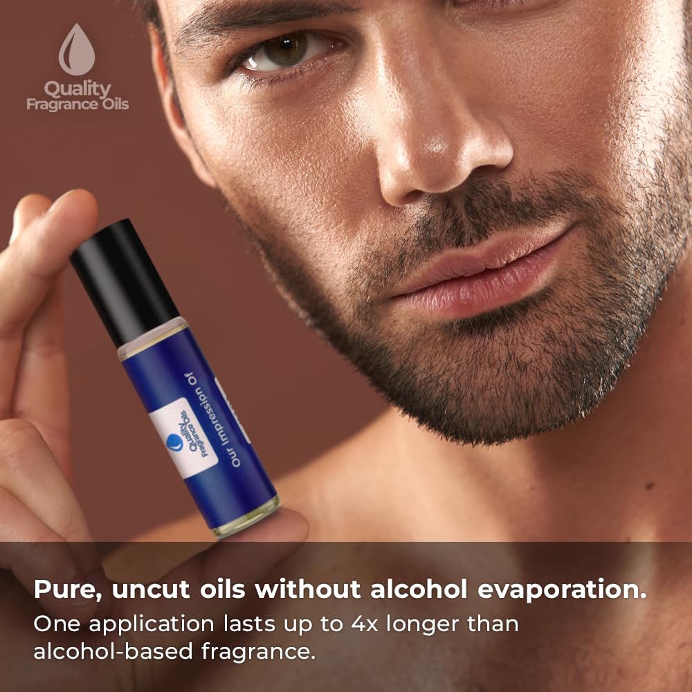 Quality Fragrance Oils' Extreme Blue for Men Impression #210 | Long-Lasting Perfume Oil, Alcohol-Free, Strong Scent, 10ml Roll-On | Affordable Alternative to Designer Fragrances