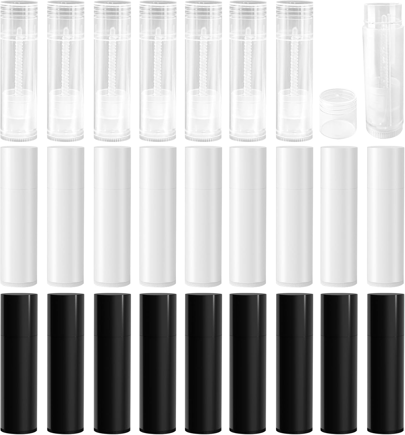 Empty Lip Balm Tubes for DIY Lipstick with Leak-proof Caps, 100-Pack Lip Balm Containers BPA Free, White