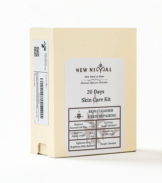 2 Step 20 Days Complete Acne Skin Care Kit.Acne Cleanser Pure Mugwort Essential Oil Soap Face Wash-Cleanse, Hydrate,Moisturize,Harmonize for Restored Skin Balance-1Pcs,120g