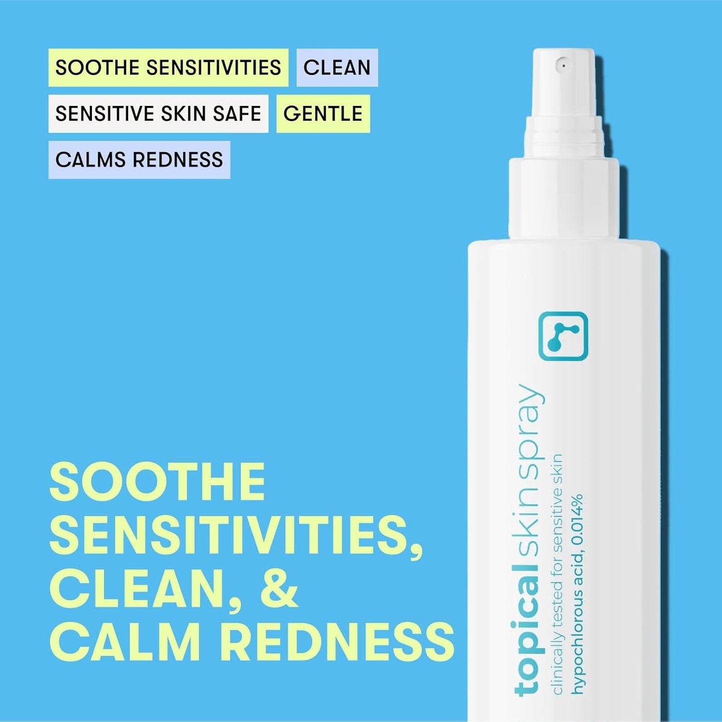 BRIOTECH Topical Skin Spray, Hypochlorous Acid Spray for Sensitive Skin, HOCl Facial Mist, Full Body Support Against Irritation, Calm Redness, Soothe Foot & Scalp, 2 oz Travel Size