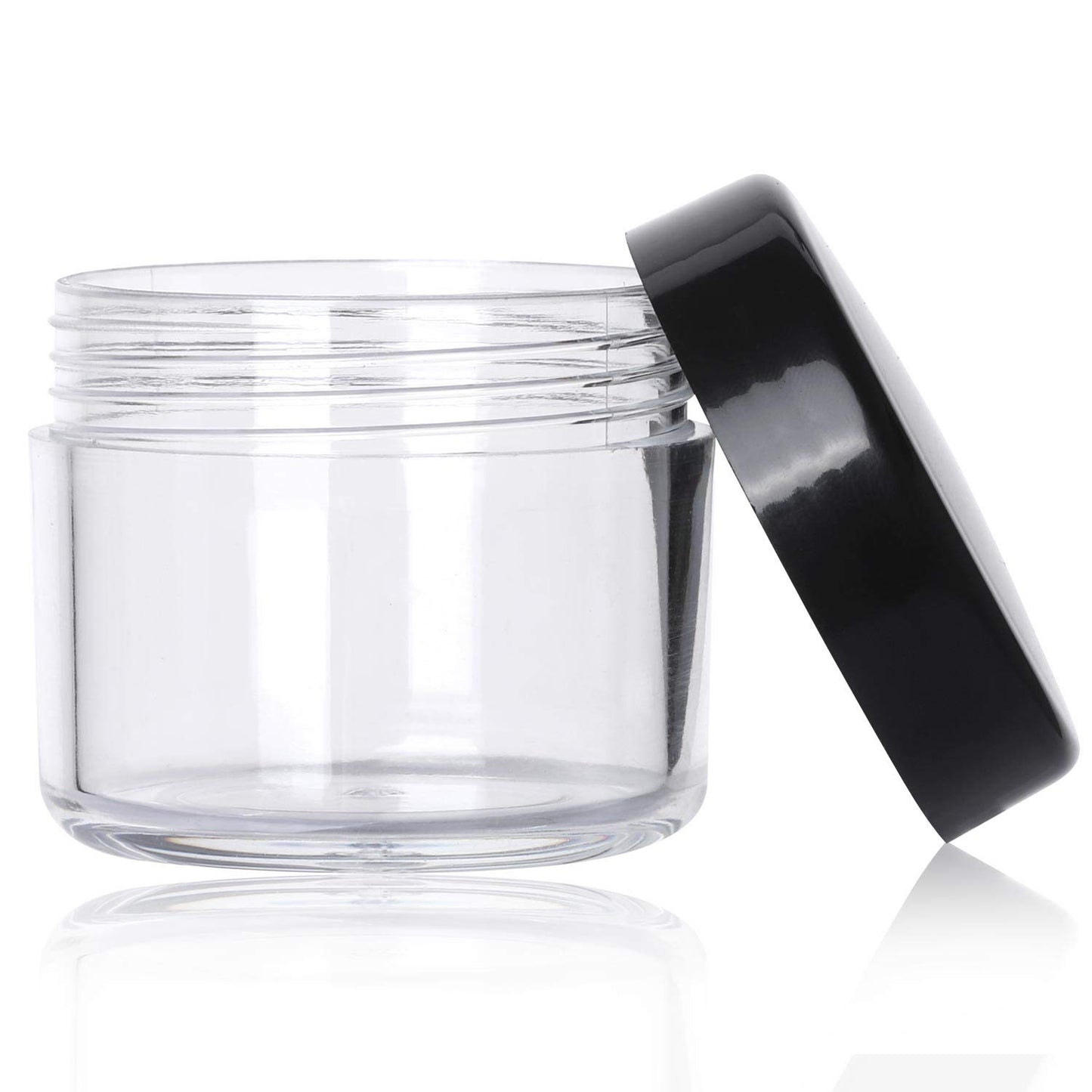 100 Count Refillable Cosmetic Containers with Lids 20 Grams Black Makeup Sample Jars for Beauty Products - Black