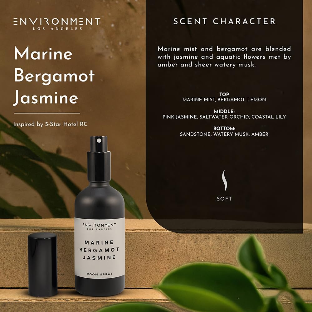 Stone Candles Environment Inspired by 5-Star Hotels RC Room Spray, 100ml Air Freshener (Marine | Bergamot | Jasmine) Home Fragrance Accessories, Room Perfume, Room Deodorizer, Vegan & Cruelty-Free