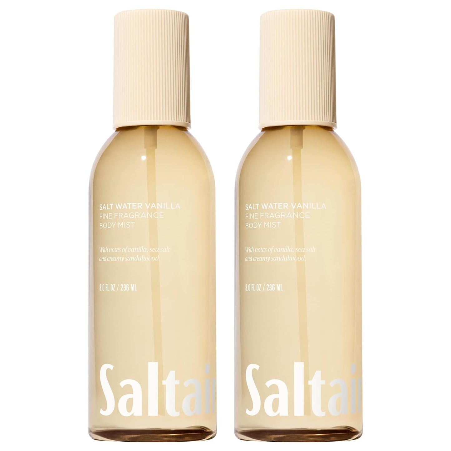 Saltair Body Mist 2 Pack - Fine Fragrance, Lightweight Body Spray Mist with Salt Water Vanilla Scent. Long Lasting Perfume Mist. 2x 8oz Bottles