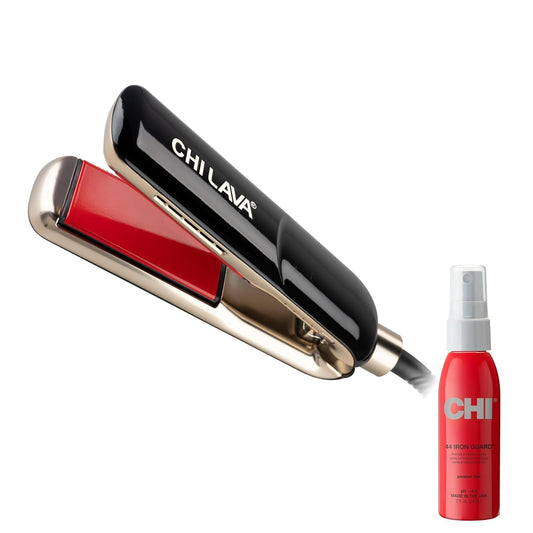 CHI Lava MiniStyler & CHI 44 Iron Guard (2 Oz) Gift Duo, Ceramic Hair Straightener for Long-Lasting Shine, Perfect for Daily Use & Travel, 1.5” Iron