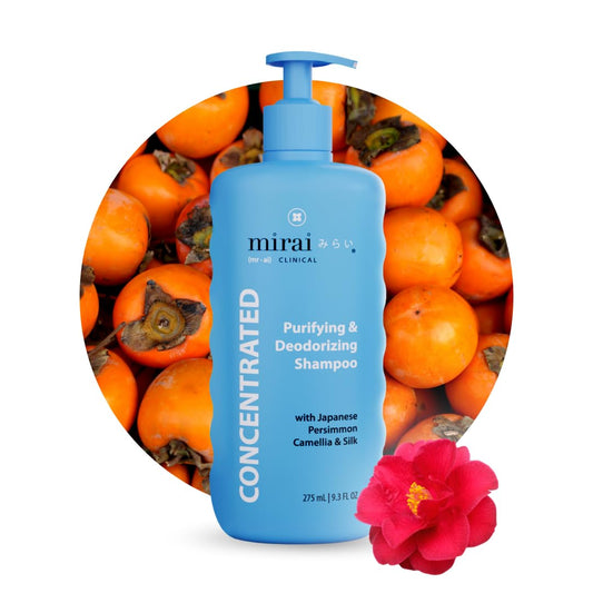 Mirai Clinical Persimmon Shampoo – Old People Smell Eliminator, Nonenal Solution - Safe for Color-Treated and Mature Hair - Sulfate-Free, Paraben-Free, Clarifying Shampoo For Women and Men