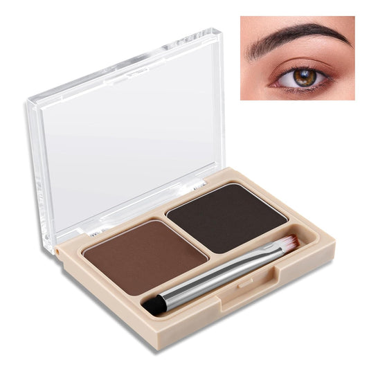 Boobeen 2-Color Eyebrow Palette, Brow Powder Makeup for Sculpting and Defining Brow, Eye Contour Kit with Brush Applicator