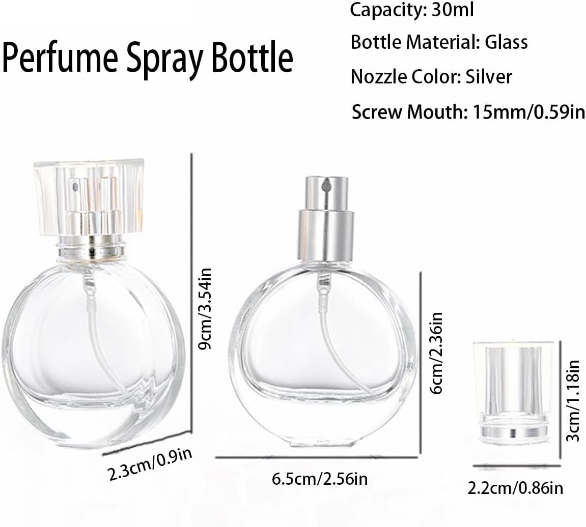 3 Pcs Perfume Bottle Atomizers,1 oz Refillable Fine Mist Sprayer Empty Fragrance Bottles Portable Travel Perfume Dispenser Containers for Essential Oil perfumery(30ml)