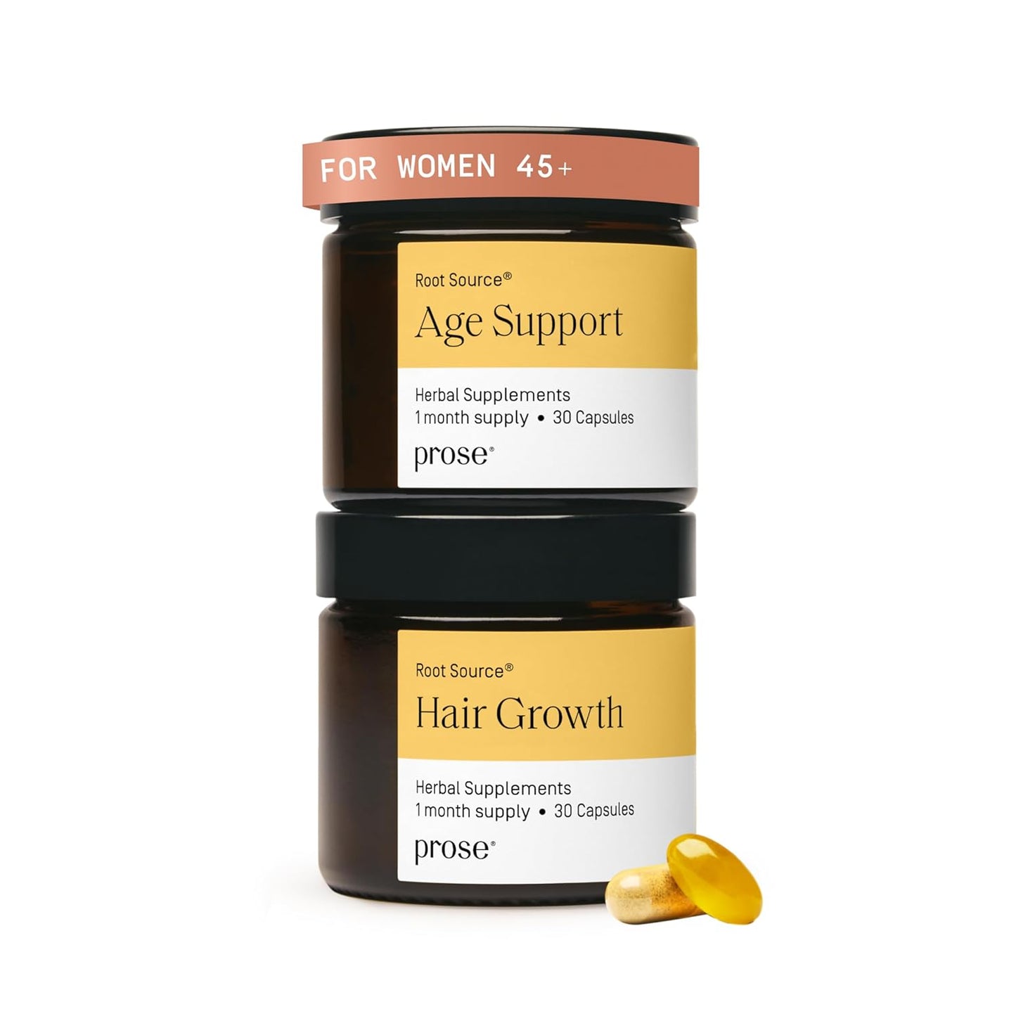 Prose Women’s Age 45+ Hair Growth & Age Support Supplements, Clinically Proven Growth Complex for Visibly Fuller Hair in 90 Days, Vegan, Biotin, No Hormone Disruptors, Gluten Free, 1 Month Supply