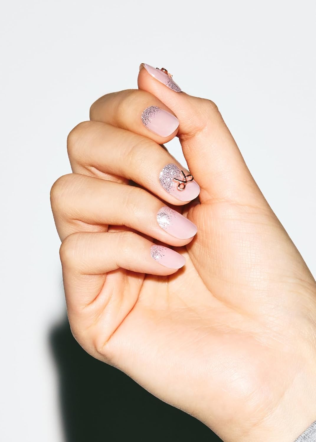 ohora Semi Cured Gel Nail Strips (N Twinkle Bell) - Works with Any Lamps, Salon-Quality, Long Lasting, Easy to Apply & Remove - Includes 2 Prep Pads, Nail File & Wooden Stick